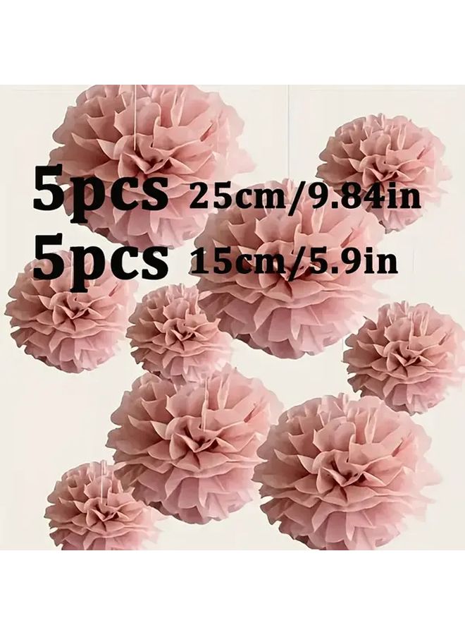 كرات زهور ورقية وردية خلفية حفل زفاف دش الزفاف حفلة عيد ميلاد - Image 1