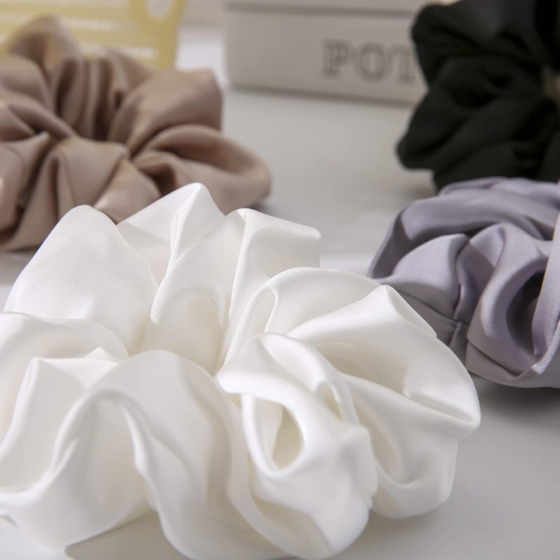 CERRITO Satin Hair Scrunchies for Women & Girls – Soft, No-Crease, Gentle Hair Ties for Thick, Curly, Straight, or Fine Hair – Smooth Silk-Feel Elastic Scrunchy Set for Styling, Sleep Regular Wear - Image 4