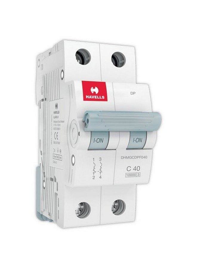 Havells Havells DHMGCDPF040 PVC Plastic 40A MCB DP C Curve (White)  - Image 1