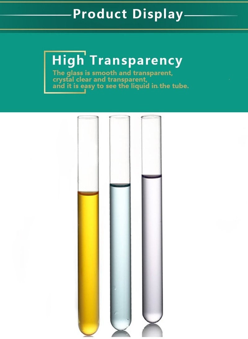 Captaintech Glass Test Tubes, 5pcs 25x150mm Borosilicate Glass Test Tubes - Superior Heat - 200℃, for Scientific Experiments, Party and Home Decorations, Candy Storage, and Plant Propagation, 60ml - Image 4