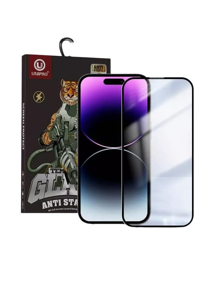 Unipro unipro 3D Tempered Glass for iPhone 15 Pro Max – Full Glue, Anti-Static, 9H Hardness, Ultra Clear  - Image 1