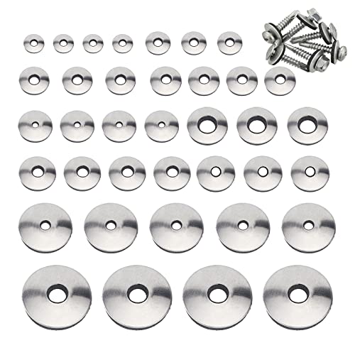 UoYu YouU #4.2/4.8/5.5/6.3/8 mm Multiple Models Stainless Steel Neoprene EPDM Bonded Sealing Gasket Washers Assortment Kit (All Models, 90 Pieces) - Image 1