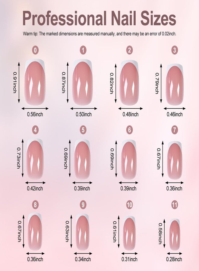 IKISKT 120Pcs 5 Pack Pink Acrylic Fake Nails Press on Full Cover IKISKT Classic French Color Short False Nail Art Kits Sets Great Christmas Gift for Women Kids Children Young Girls - Image 5