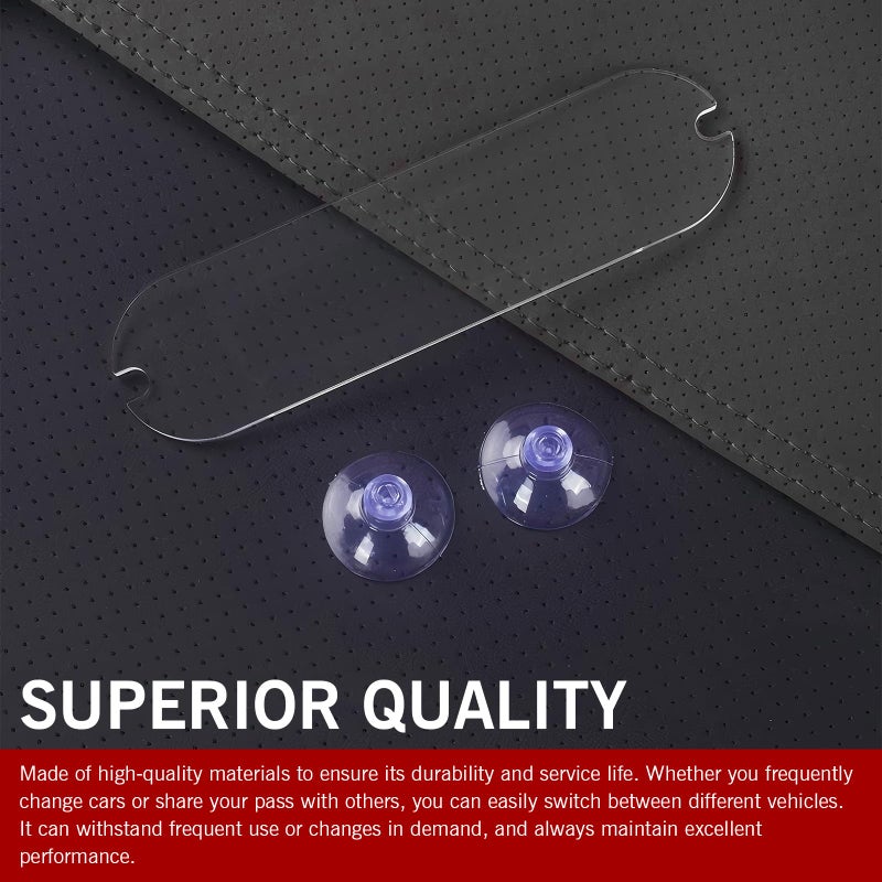 Arwrilt 2 PCS EZ Pass Holder, Windshield Ipass Sticker Holder, Acrylic Transponder Holder, Windshield Sticker Holder with Strong Suction Cups, Universal for Most Toll Passes (Transparent) - Image 4