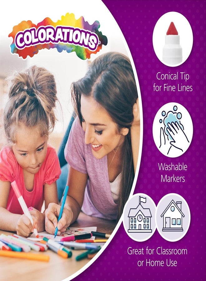 Colorations Chubby Markers Set of 8, 8 Colors, Conical Tip, Coloring, Paper, Kids, Posters, Drawing, Bold Colors, Home, Classroom, Art Supplies, Craft Projects, Great as Back to School Supplies - Image 2
