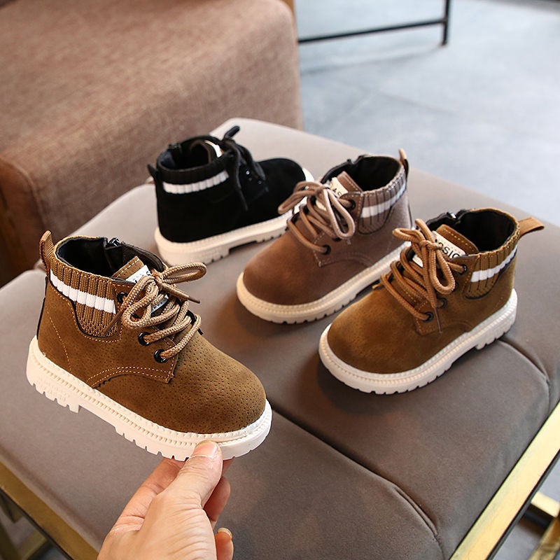 Children'S Winter Cotton Warm Shoes, Boys' Retro Boots, Girls' Windproof Large Cotton Snow Boots, Side Zipper Boots - Image 2