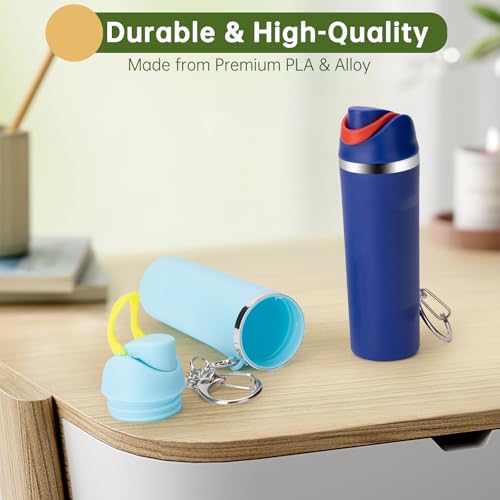Wnzary Cute Mini Cup Keychain Compatible with Owala Water Bottle, Tumbler Cup Lip Balm Holder Keychain, Mini Tumbler Key Chain (1, White) - Image 2