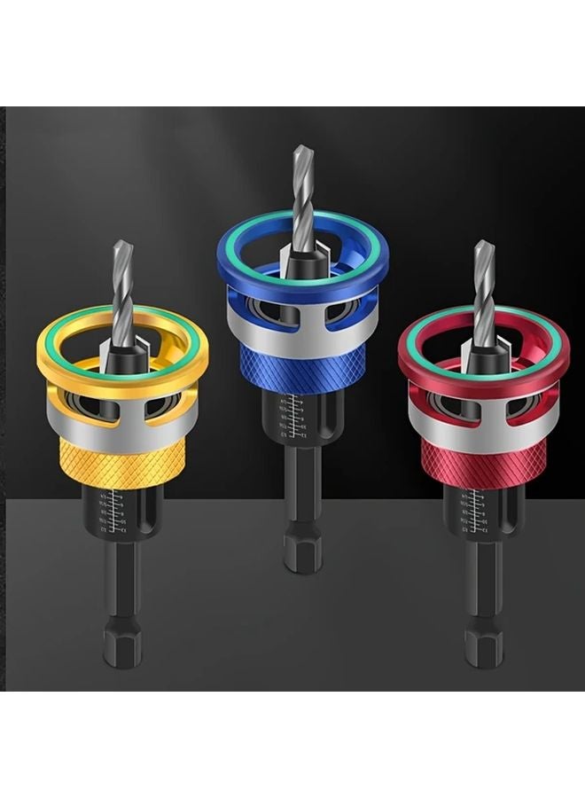 Red 5pcs High Speed Steel Drill Bit Set with Carbide Tips for Woodworking - Image 4