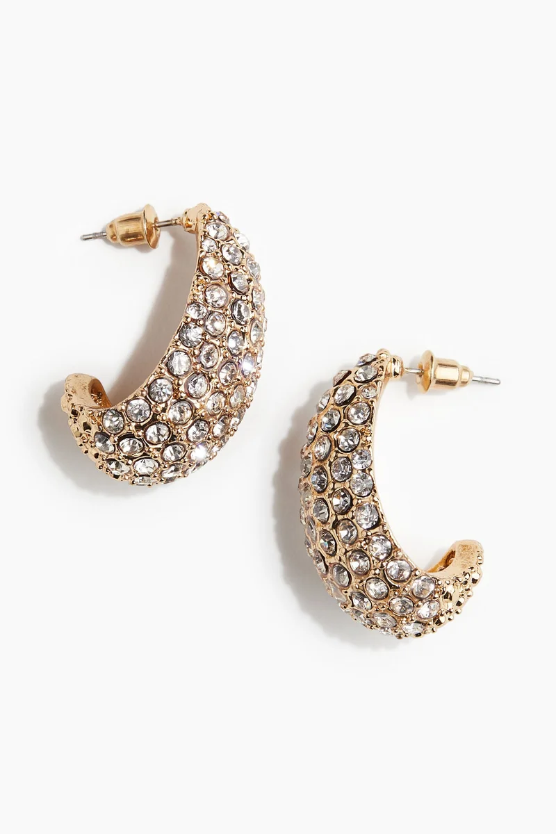 H&M Rhinestone-Embellished Hoop Earrings