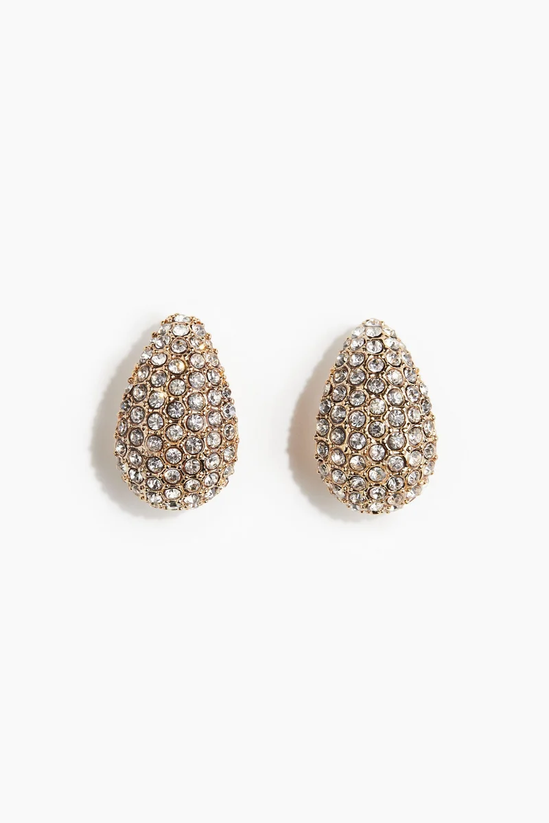 H&M Rhinestone-Embellished Hoop Earrings
