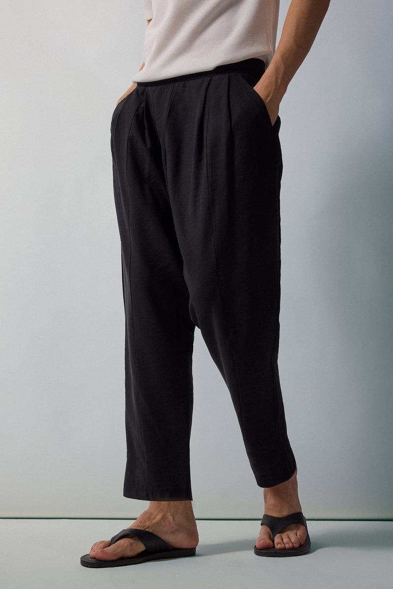 DeFacto Black Man Wide Leg Black Trousers Casual - Image 3