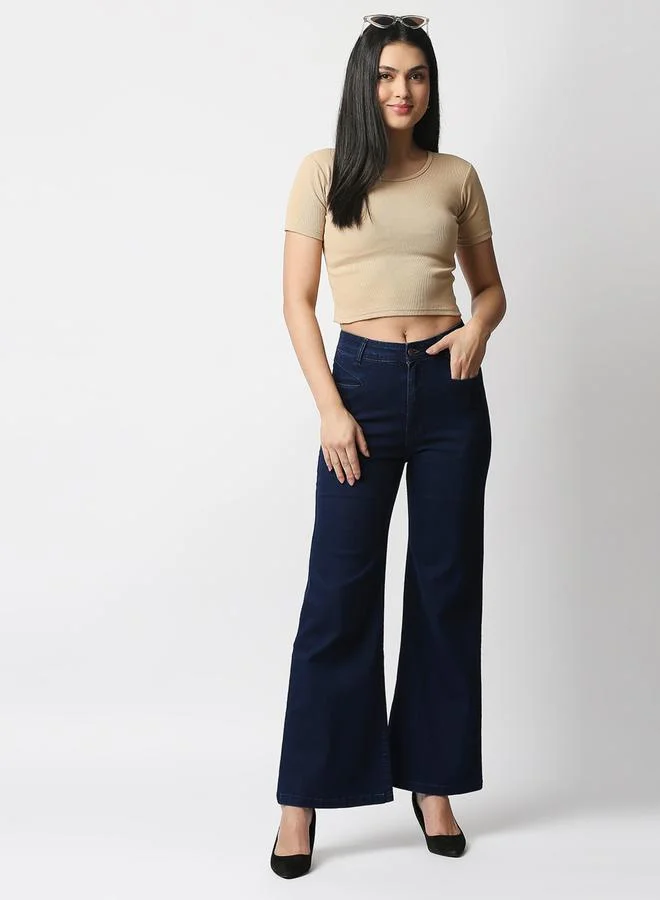 هاي ستار High Rise Wide Leg Stretchable Jeans by Styli