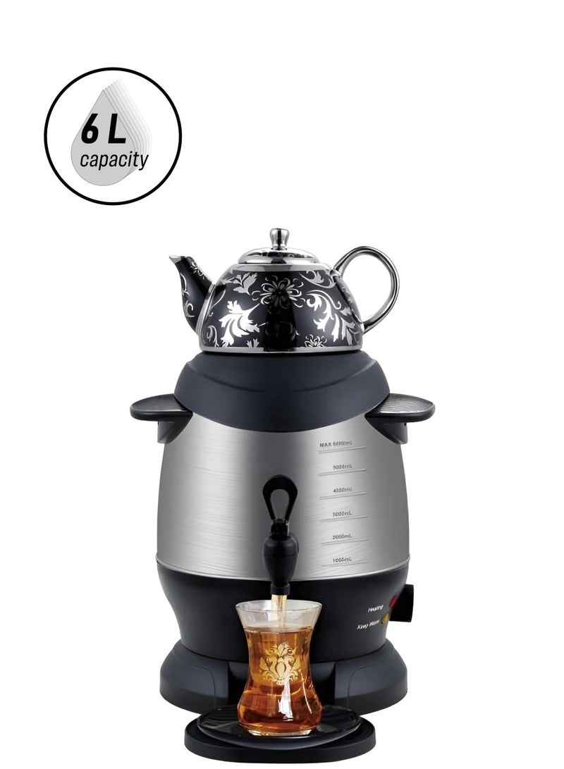 Electric Samovar Tea Maker 6L with Ceramic Electric Kettle with Thermostat Water Kettle Perfect for Traditional Tea Brewing, Hot Water, and Beverage Preparation - Image 1