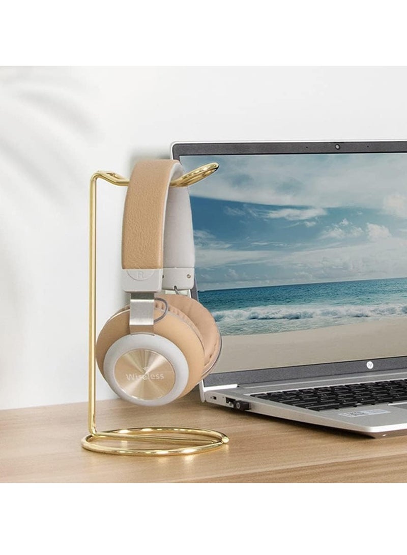 Simple Metal Headphone Storage Stand Fashion Home Iron Stand Creative Display Stand Headphone Stand Suitable for Headphones Headphone Table Home Office Headphones (Gold) - Image 3
