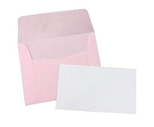 IMPRINT Paper Envelope 4 x 3 Inches and Blank Cards Pack of 50 Each Pink - Image 1