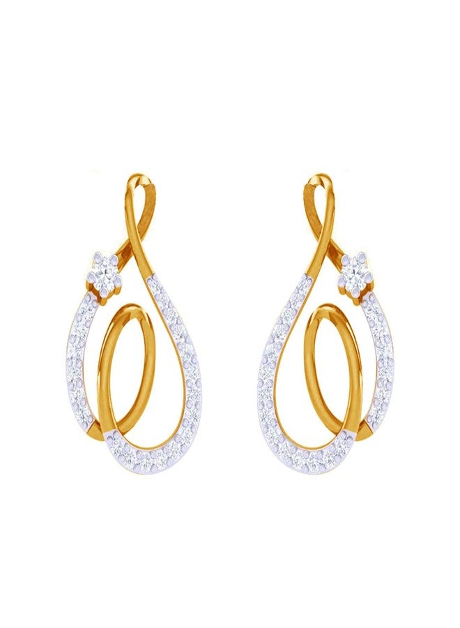 CLARA 925 Sterling Silver Flavia Earrings with Screw Back | Gold Rhodium Plated, Swiss Zirconia | Gift for Women & Girls - Image 1