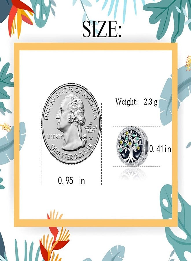QeenseKc خرزة دائرة الحياة العائلية من QeenseKc هي خرزة زركونيا مكعبة على شكل دائرة حب لسوار باندورا - Image 5