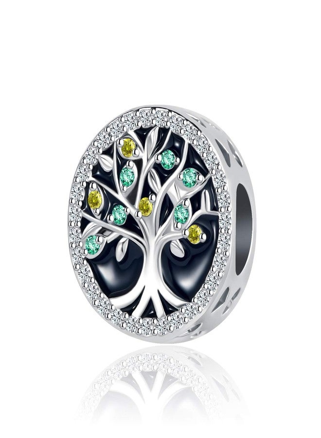 QeenseKc خرزة دائرة الحياة العائلية من QeenseKc هي خرزة زركونيا مكعبة على شكل دائرة حب لسوار باندورا - Image 1