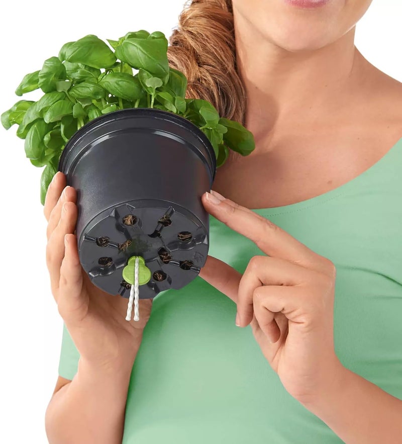 Lechuza CUBE Color Triple Self Watering Planter Garden Flower Plant Pot Indoor/Outdoor Hanging Planter with Drainage Hole Poly Resin H14 L40 W14 cm Slate - Image 4