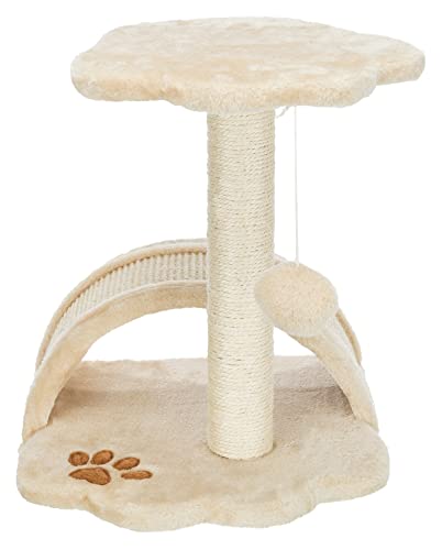 TRIXIE Vitoria 16.9-in Cat Tree for Kittens, Kitty Scratching Post, Sisal Covered Scratcher, Dangling Cat Toy, Beige - Image 1