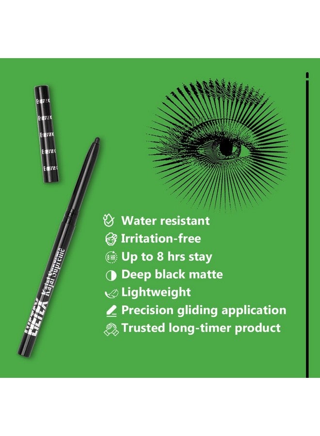 Eyetex Kajal Supreme Twin Max Herbal 0.35G Matte Black Waterresistant Up To 8Hrs Stay Irritationfree With Natural Extracts & Oils - Image 4