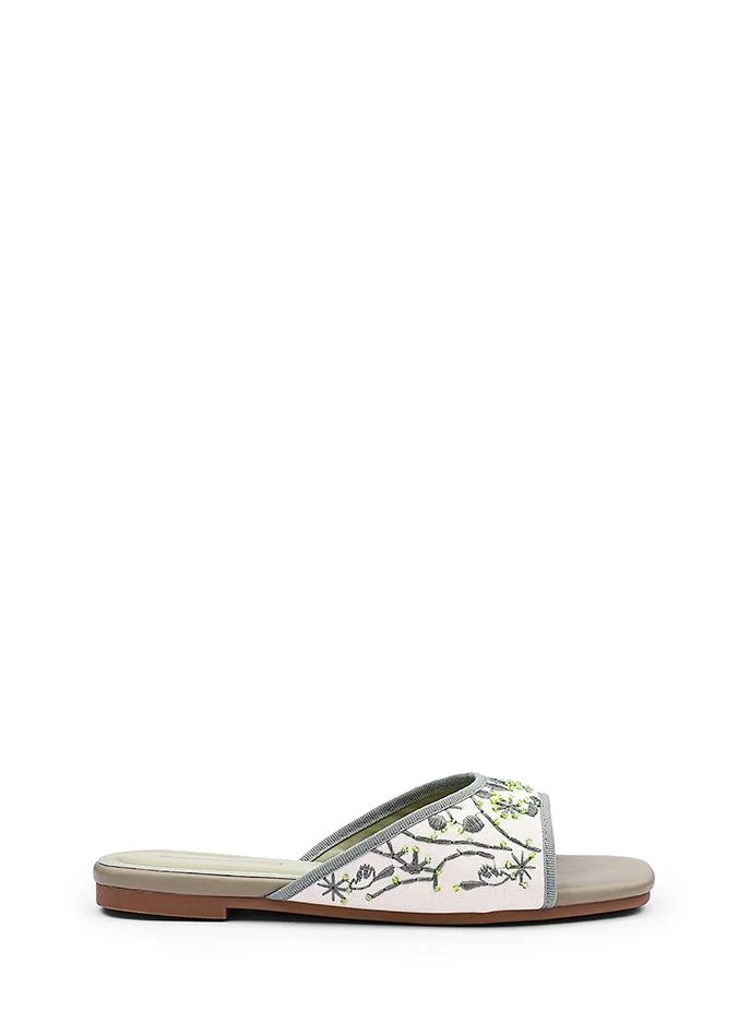 Womens branch pattern slide sandals