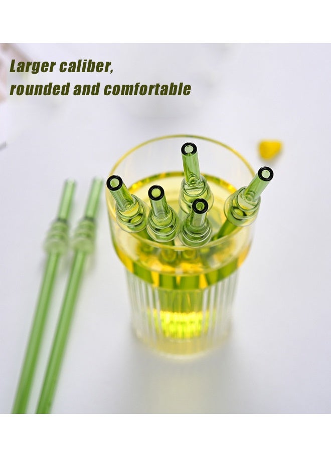 HOMESTAR 7 Pcs/Set Glass Straws, High Borosilicate Glass Straw Reusable Transparent Green Multi Colored Straws for Coffee, Milk and Tea Straws 20cm - Image 4