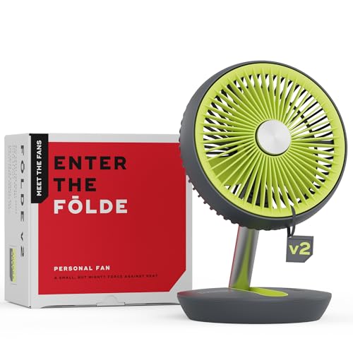 NUUK Folde V2 Personal Rechargeable Fan For Travel|Folds 180° & Fits In Any Bag|Cordless,7-Inch|16 Hr Run Time,4 Wind Speeds|Super Silent BLDC Motor|For Hiking,Picnics,Beach,Camping - Image 1