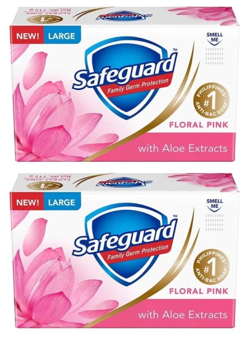 Safeguard Floral Pink With Aloe Extracts Soap 115g 2pcs
