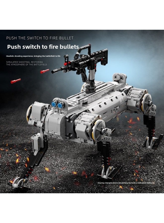 Building Blocks - New mechanical unmanned dog [1613 pieces] static version gift box SF Express. Building Blocks - Attack helicopters, military vehicles, military models, compatible with mainstream brands, children's collection, boy's gift. - Image 4