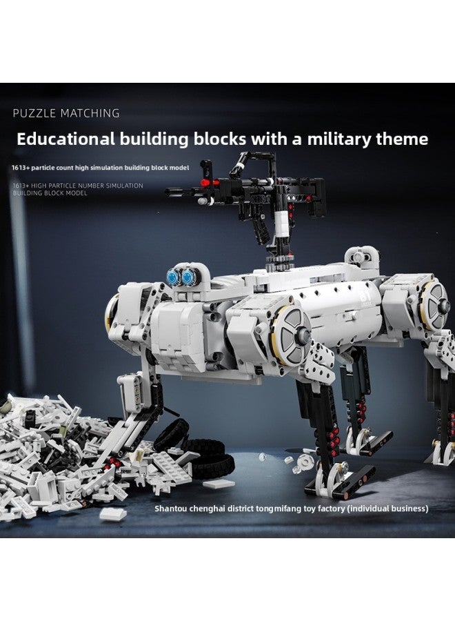 Building Blocks - New mechanical unmanned dog [1613 pieces] static version gift box SF Express. Building Blocks - Attack helicopters, military vehicles, military models, compatible with mainstream brands, children's collection, boy's gift. - Image 5