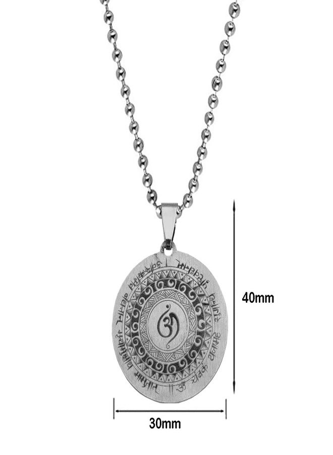 M Men Style Aum Om Namha Shivay Pendant Necklace Yoga Hindu Spiritual Amulet Charm Jewelry Stainless Steel Accessory For Men And women SujalPn2022424 - Image 2