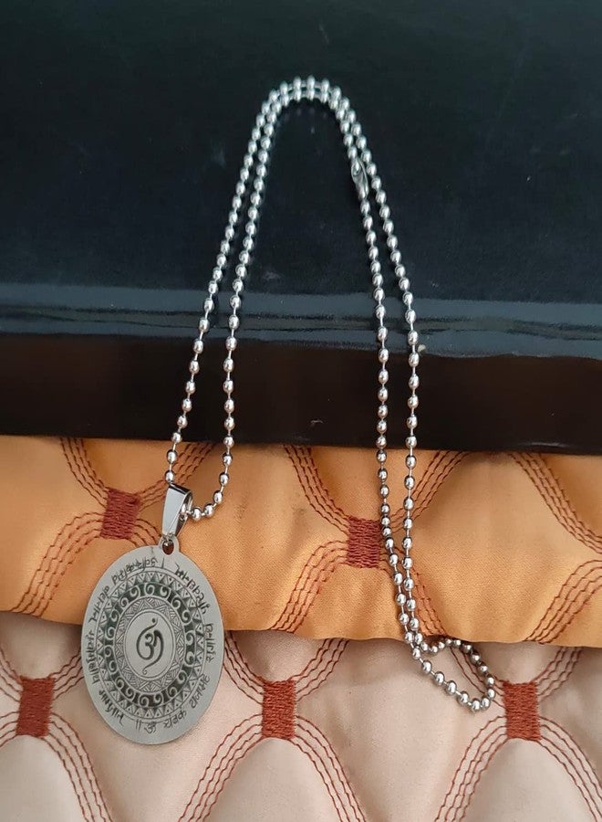 M Men Style Aum Om Namha Shivay Pendant Necklace Yoga Hindu Spiritual Amulet Charm Jewelry Stainless Steel Accessory For Men And women SujalPn2022424 - Image 4