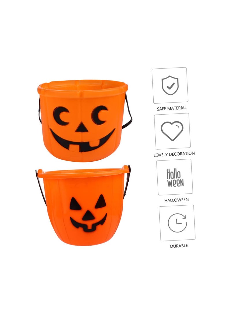GGOOT 2 Pcs Halloween Pumpkin Bucket Portable Lantern Children Gifts Candy Pumpkins Pumpkin Bucket Party Favor Pumpkin Candy Bags Handles Halloween Candy Bucket Gift Container Barrel - Image 5