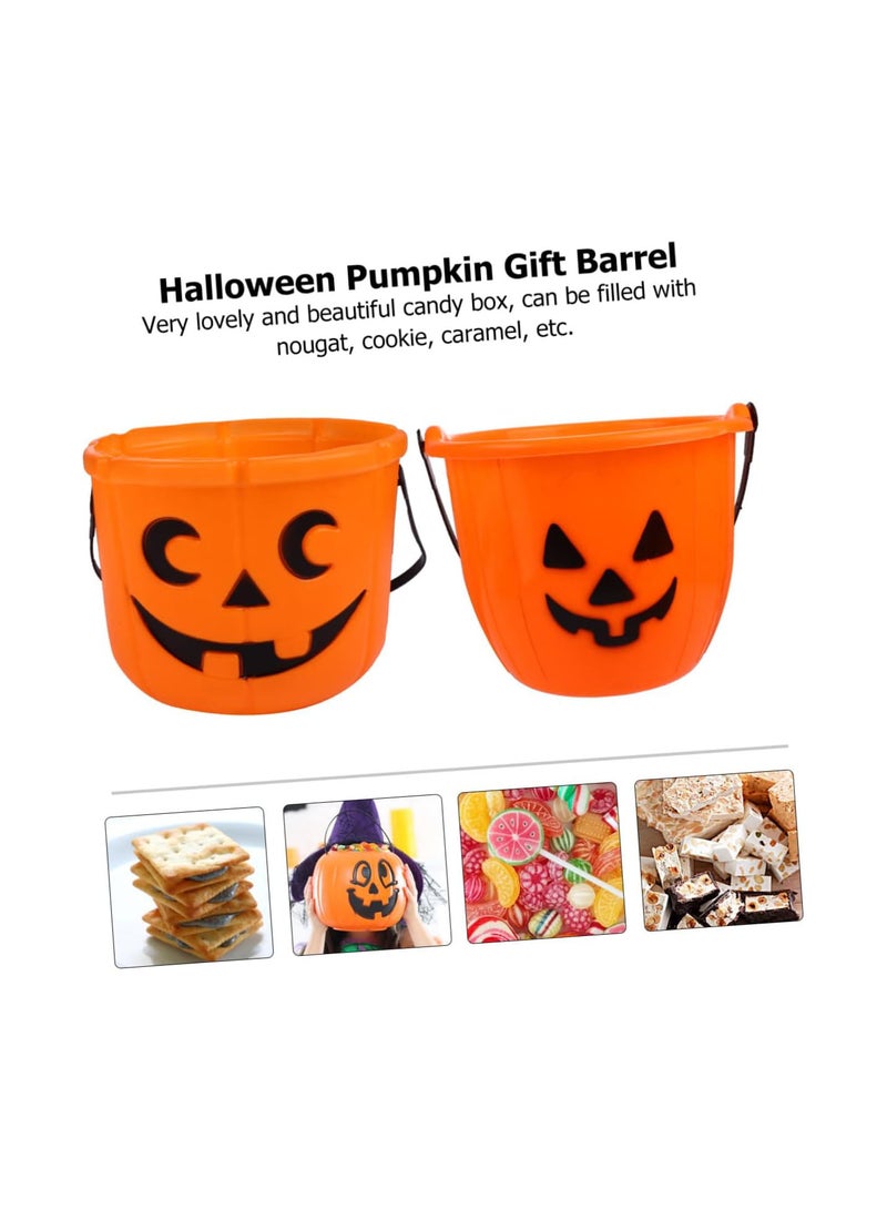 GGOOT 2 Pcs Halloween Pumpkin Bucket Portable Lantern Children Gifts Candy Pumpkins Pumpkin Bucket Party Favor Pumpkin Candy Bags Handles Halloween Candy Bucket Gift Container Barrel - Image 3
