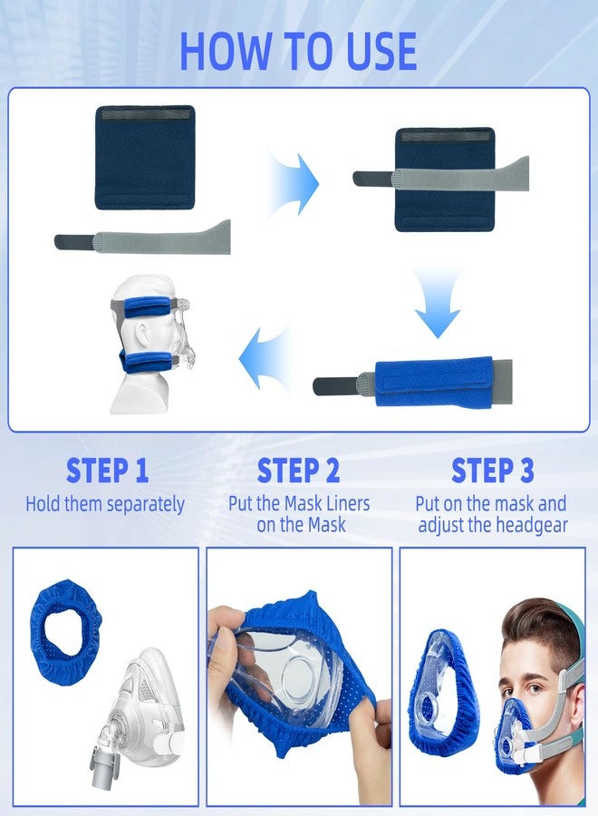 NATAKU CPAP' Mask Liners/Strap Covers Kit - Compatible with AirFit F20 for Reducing Air Leakage, Soft Strap Covers for Most Headgear Strap Reduce Red, NOT for Quattro, F30/Nasal Mask - Image 5