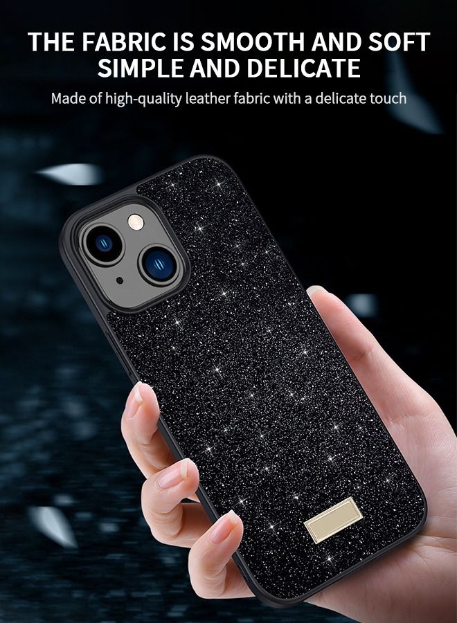 جرويك جراب مصمم لهاتف iPhone 14 Max مقاس 6.7 بوصة، جرابات لامعة فاخرة من مادة الناعمة والناعمة ومضادة للصدمات للسقوط - أسود - Image 3