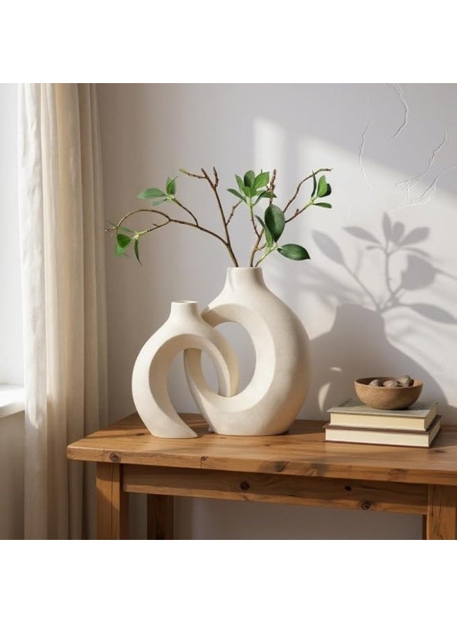 مجموعة مزهريات خزفية متشابكة - Image 2