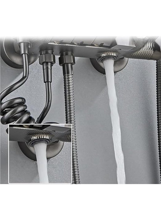 YD Luxury Thermostatic Shower Set Rainfall Shower System Wall Mounted Bathroom Shower Mixer with Hand Shower Multi Function Digital Control Panel - Image 2