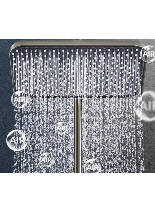 YD Luxury Thermostatic Shower Set Rainfall Shower System Wall Mounted Bathroom Shower Mixer with Hand Shower Multi Function Digital Control Panel - Image 3