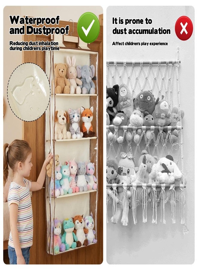 WAKCCIL Stuffed Plush Holder for Squishmallow Storage | 2 in 1 Over the Door & Rack Hanging Organizer | with Extra Space-saving Pockets | Clear Solution for Organize Display - Image 4