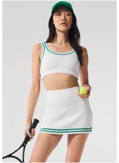 alo set of sports vest, tennis skirt, anti-glare and color-blocking school style yoga and fitness set