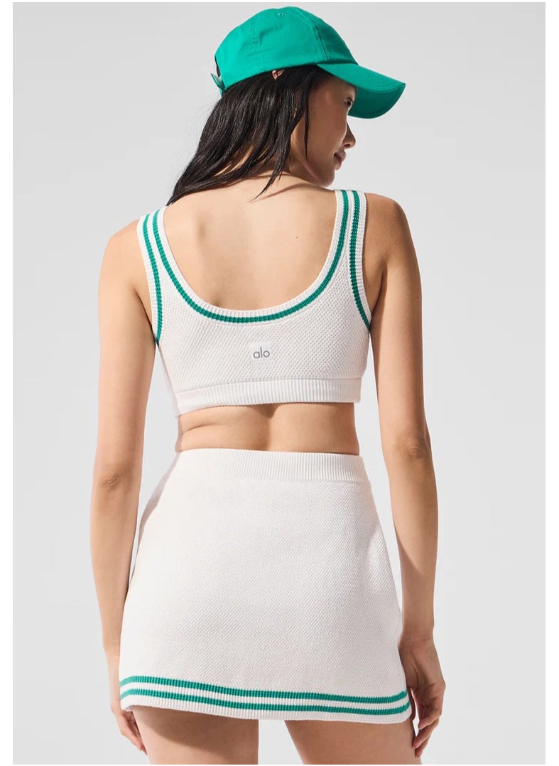 alo - alo set of sports vest, tennis skirt, anti-glare and color-blocking school style yoga and fitness set - Image 1