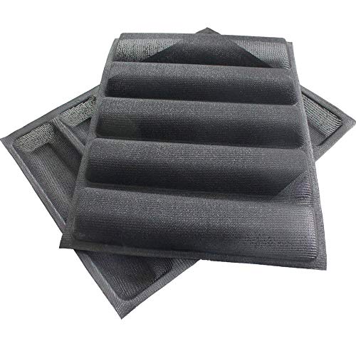 FETESUR Silicone Perforated Baking Forms Sandwich Mold French Baguette Bread Pan Food Mat 5 Loaf Non-Stick Baking Liners - Image 3