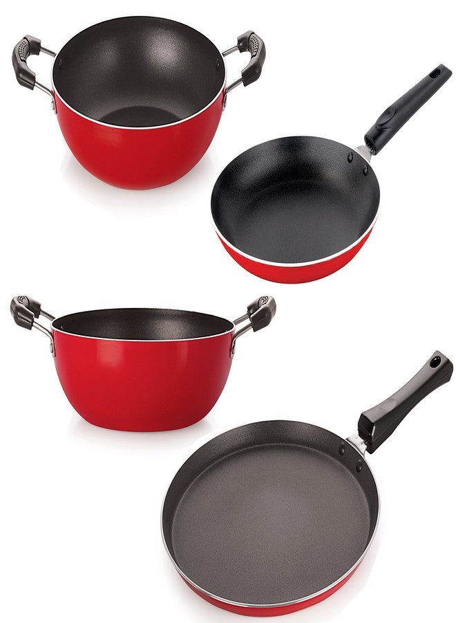 Nirlon Non-Stick Cookware Kitchen Cooking Essential Combo Set, (26_KD12_KD13_TP_FT10),Dishwasher Safe - Image 1
