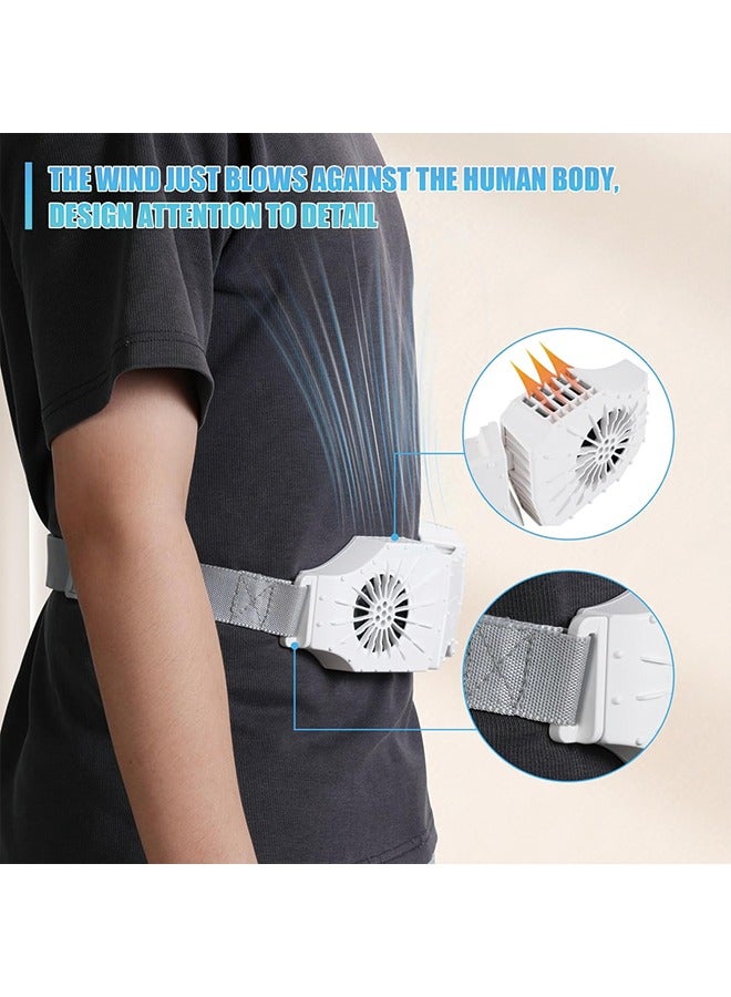 Generic Waist Fan, Portable Fan Rechargeable, 8000 mAh Battery Operated Wearable Personal Fan, Neck Fan that Blow Cold Air, Body Fan for Outdoor, Farm, Camping, Hiking, Travel, Fishing (white)  - Image 4