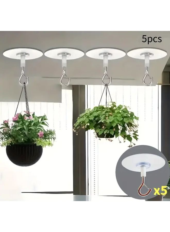 Heavy Duty Self Adhesive Ceiling Hooks 5pcs Waterproof No Drill Sturdy Metal Multipurpose Hanging - Image 4