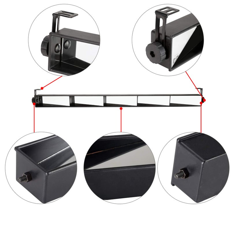 10L0L Universal Golf Cart 5 Panel Mirror for EZGO, Club Car, Wide Angle Rear View Blind Spot Wink Mirror, Compatible with Car SUV Van Truck, etc - Image 4