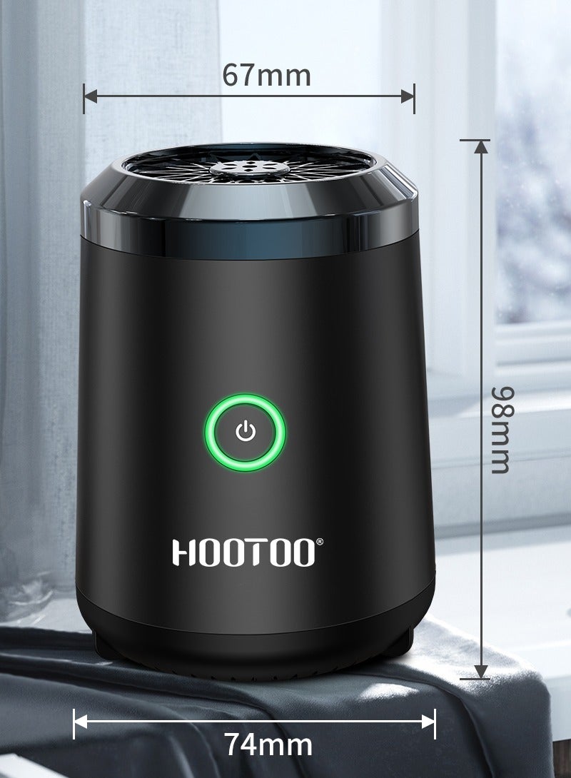 HooToo New-generation electric incense burner – portable and compact, perfect for car use. Rechargeable via USB Type-C, distributes traditional Arabic scents for home or office. Black color, USB-powered, mini smart mabkhara for car, hair, clothing, and more. Ideal for home use, safe and efficient with no charcoal needed. Original electronic incense device for modern lifestyle. - Image 1