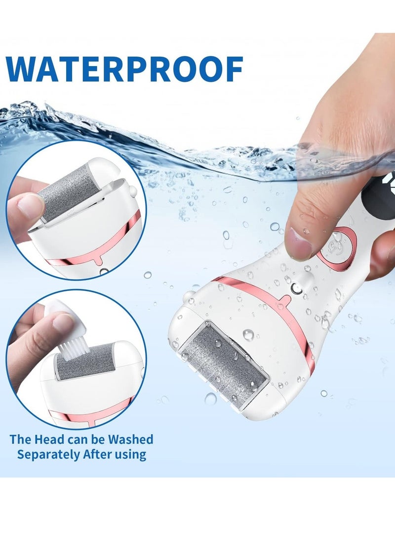 Electric Foot Callus Remover, Rechargeable Portable Electronic Foot File Pedicure Kits, Waterproof Foot Scrubber File, Professional Pedicure Tools, Foot Care for Dead Skin Ideal Gift, 3 Rollers - Image 5